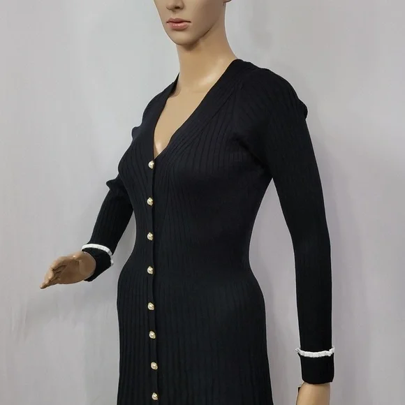 Taylor Fit And Flare Colorblock Mini Sweater Dress - Picture 12 of 17